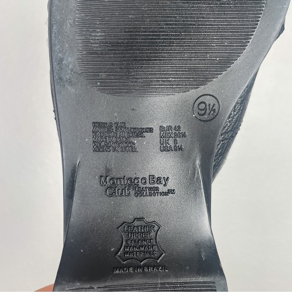 Montego Bay Club Leather special edition Black gen. leather sandals size. 9.5 - Picture 10 of 10